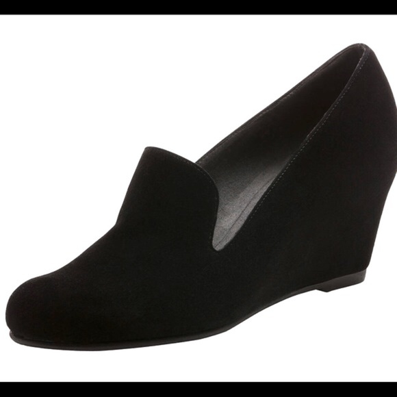 Stuart Weitzman Suede Arise Loafer Wedge Pump